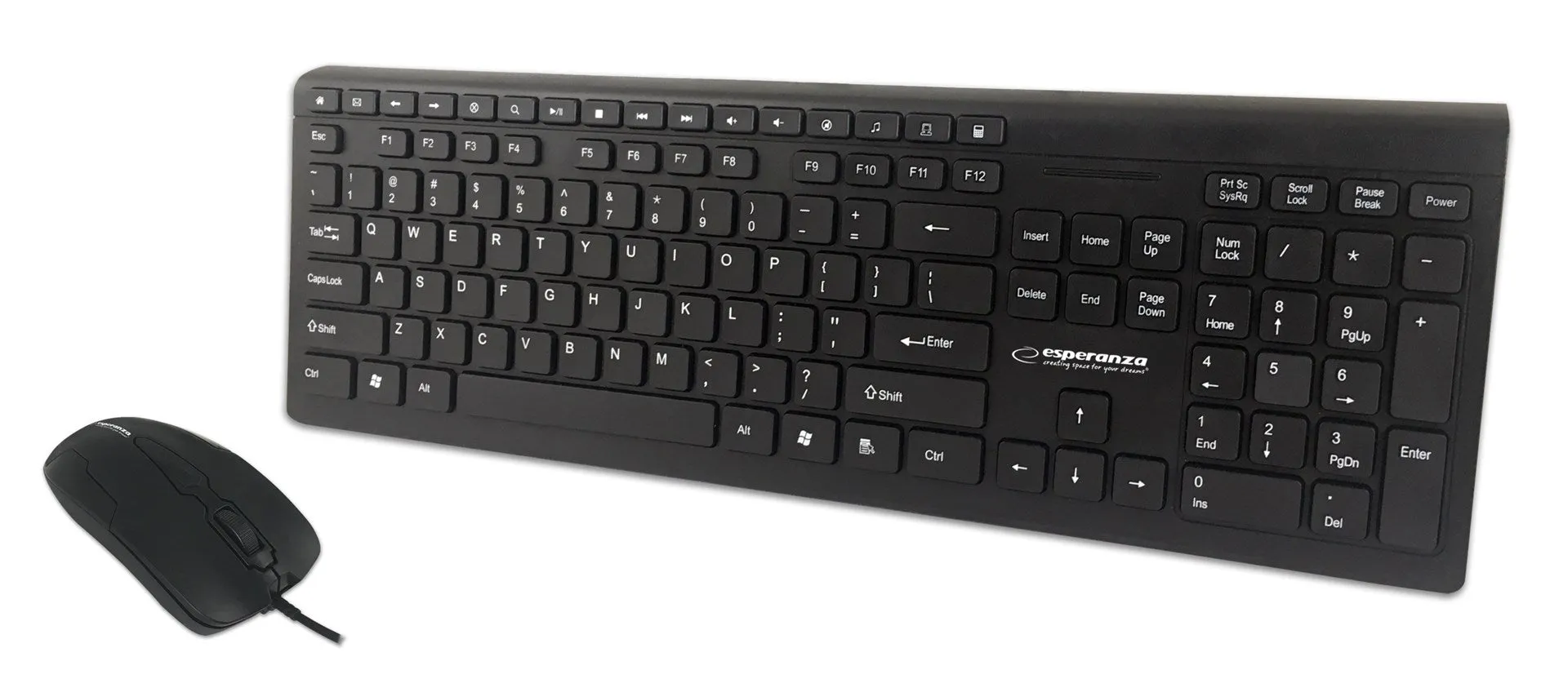 Esperanza Ek138 Set - Usb Keyboard   Mouse Black