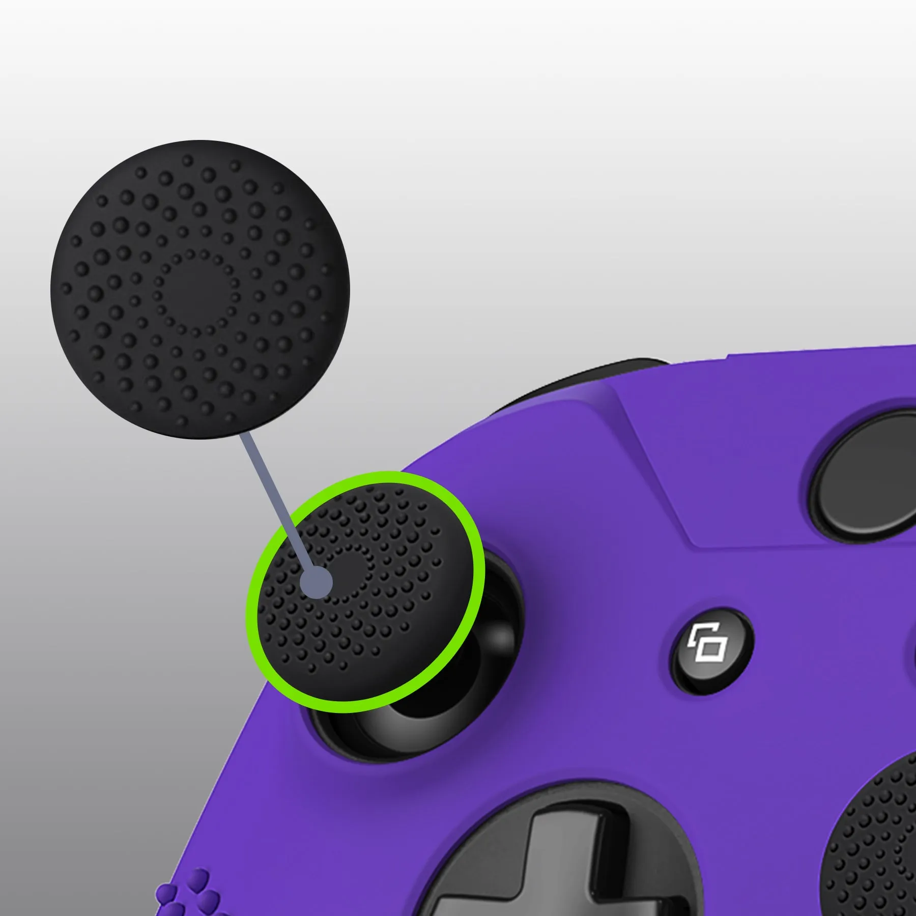 eXtremeRate PlayVital Soft Silicone Controller Cover Thumb Stick  Caps for Xbox One S for Xbox One X - Purple - XBOWP0056GC