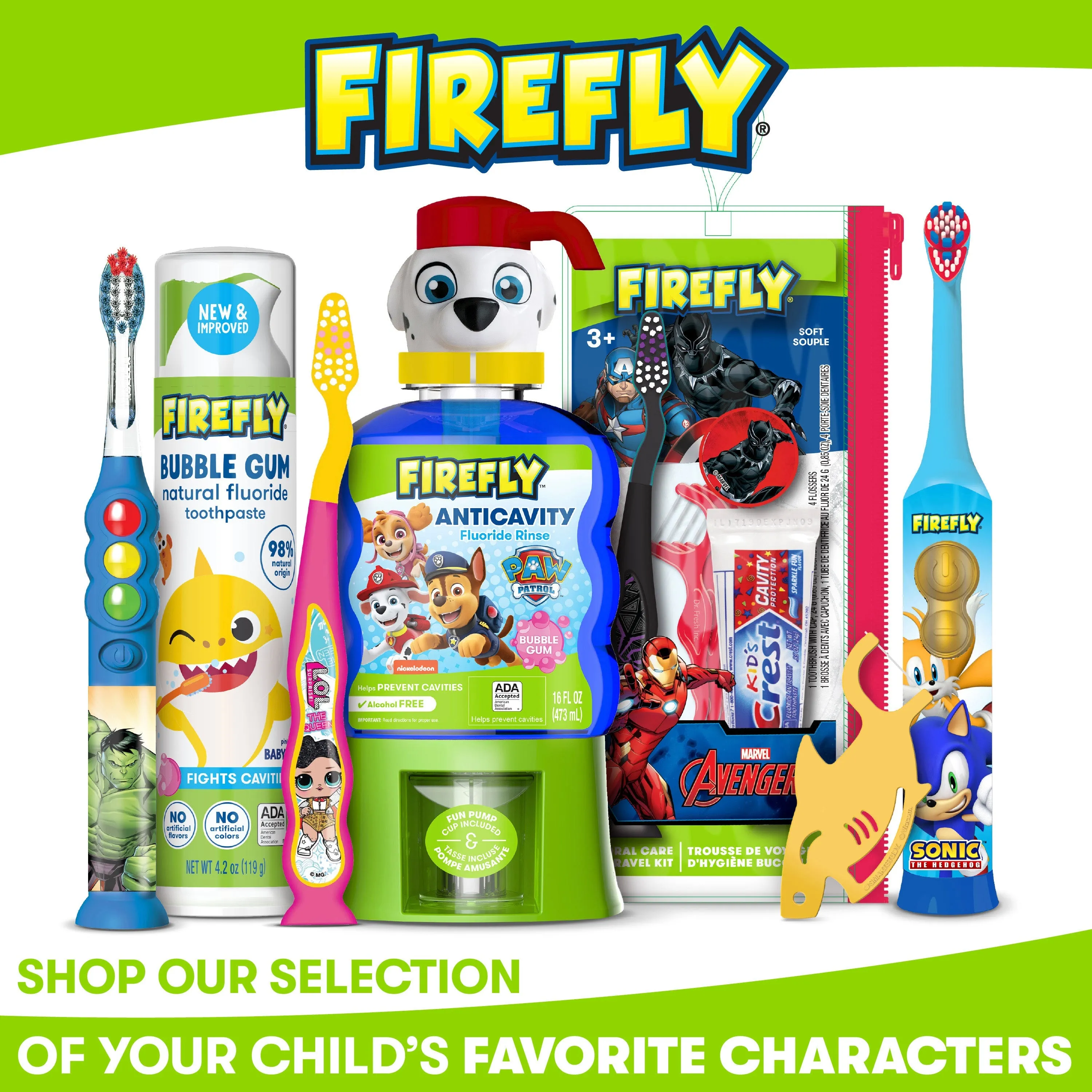 Firefly Play Action Sonic the Hedgehog Battery Powered Toothbrush Kit