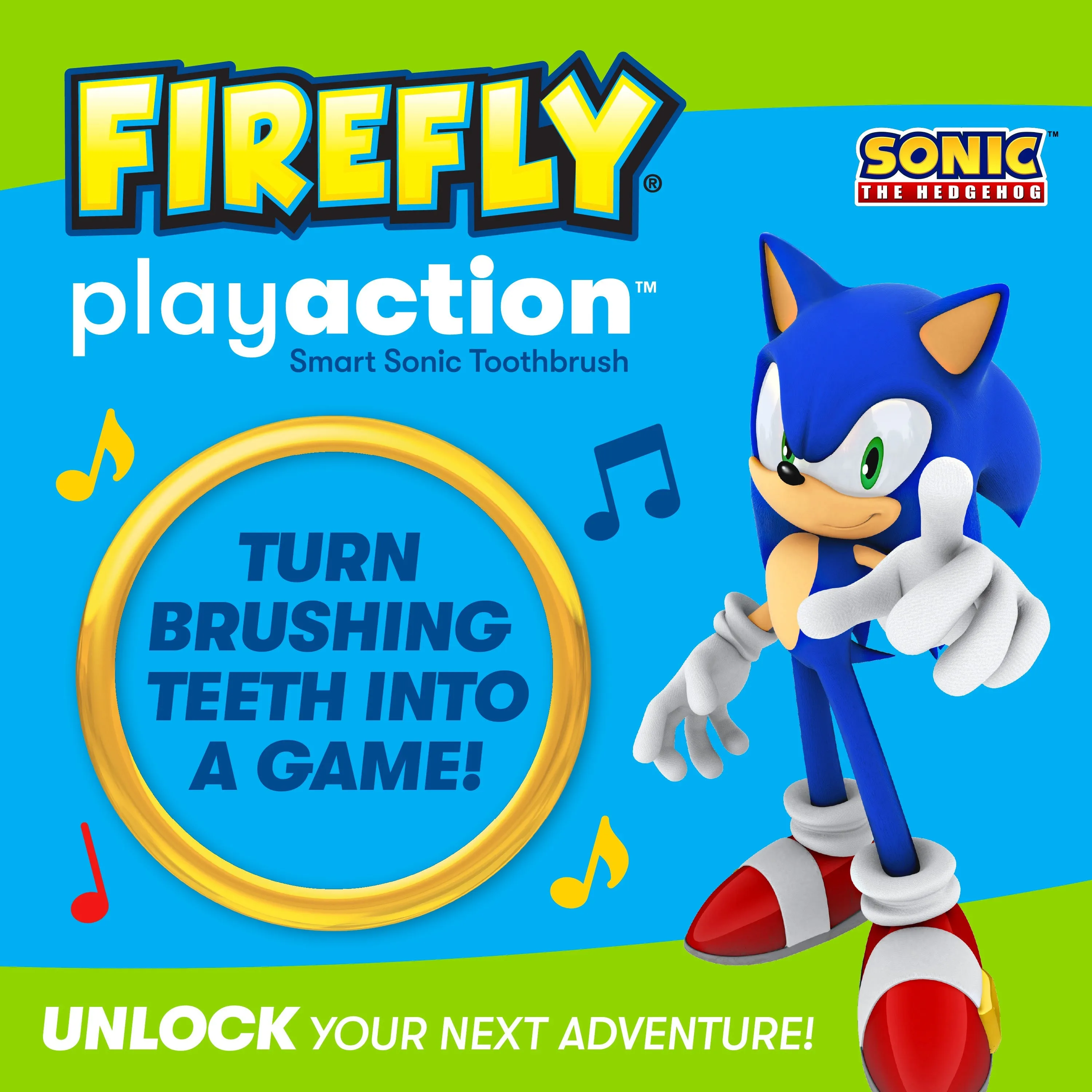 Firefly Play Action Sonic the Hedgehog Battery Powered Toothbrush Kit