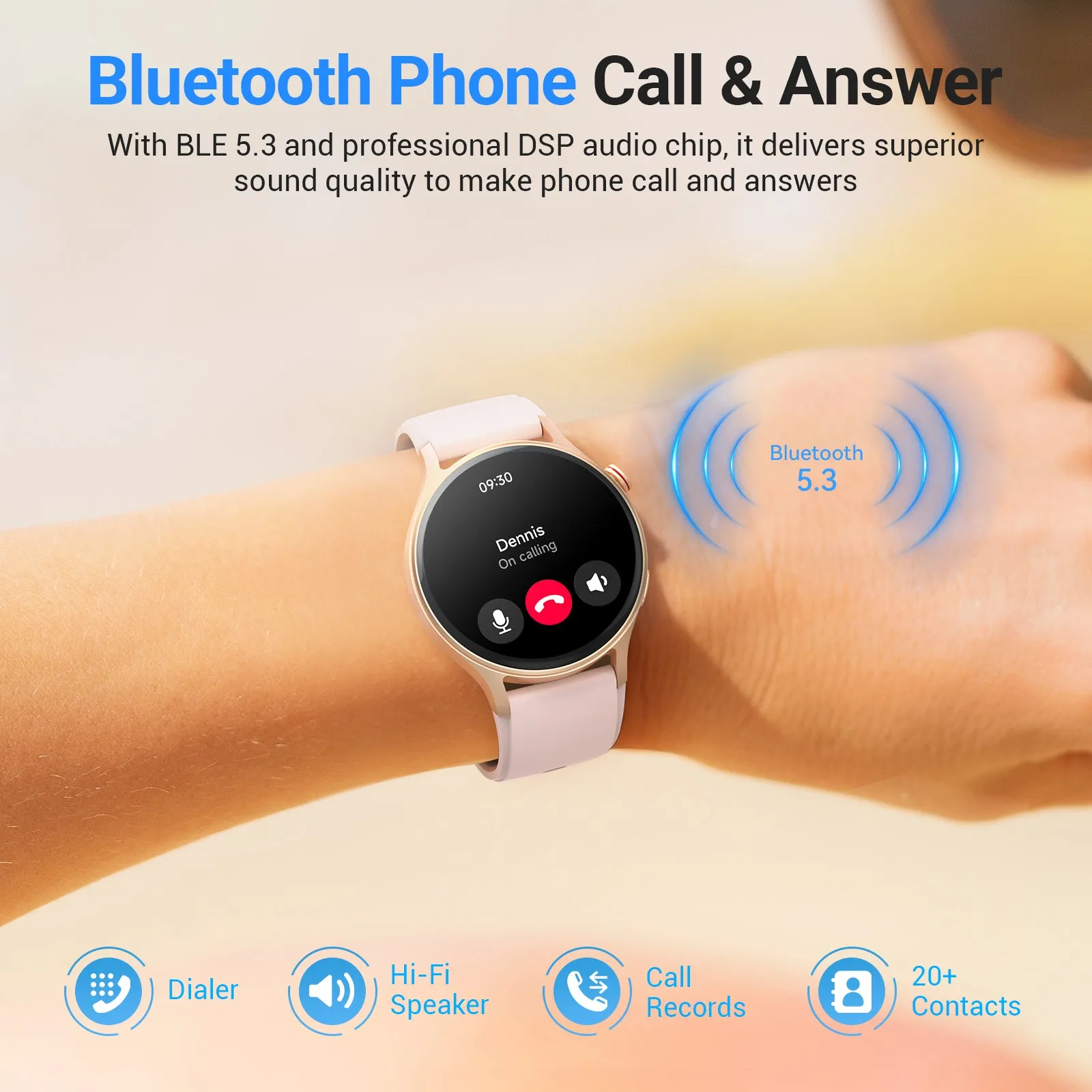 Fitpolo AR-01 Smart Watch with Bluetooth Call & Answer / 1.32" AMOLED Touchscreen