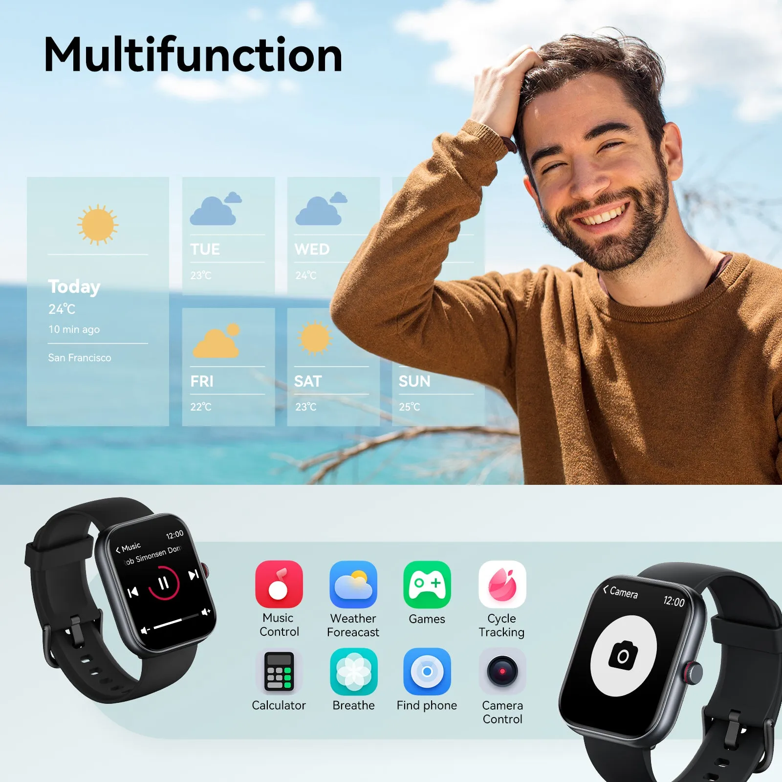 Fitpolo IDW20 Smart Watch with Bluetooth Call & Answer