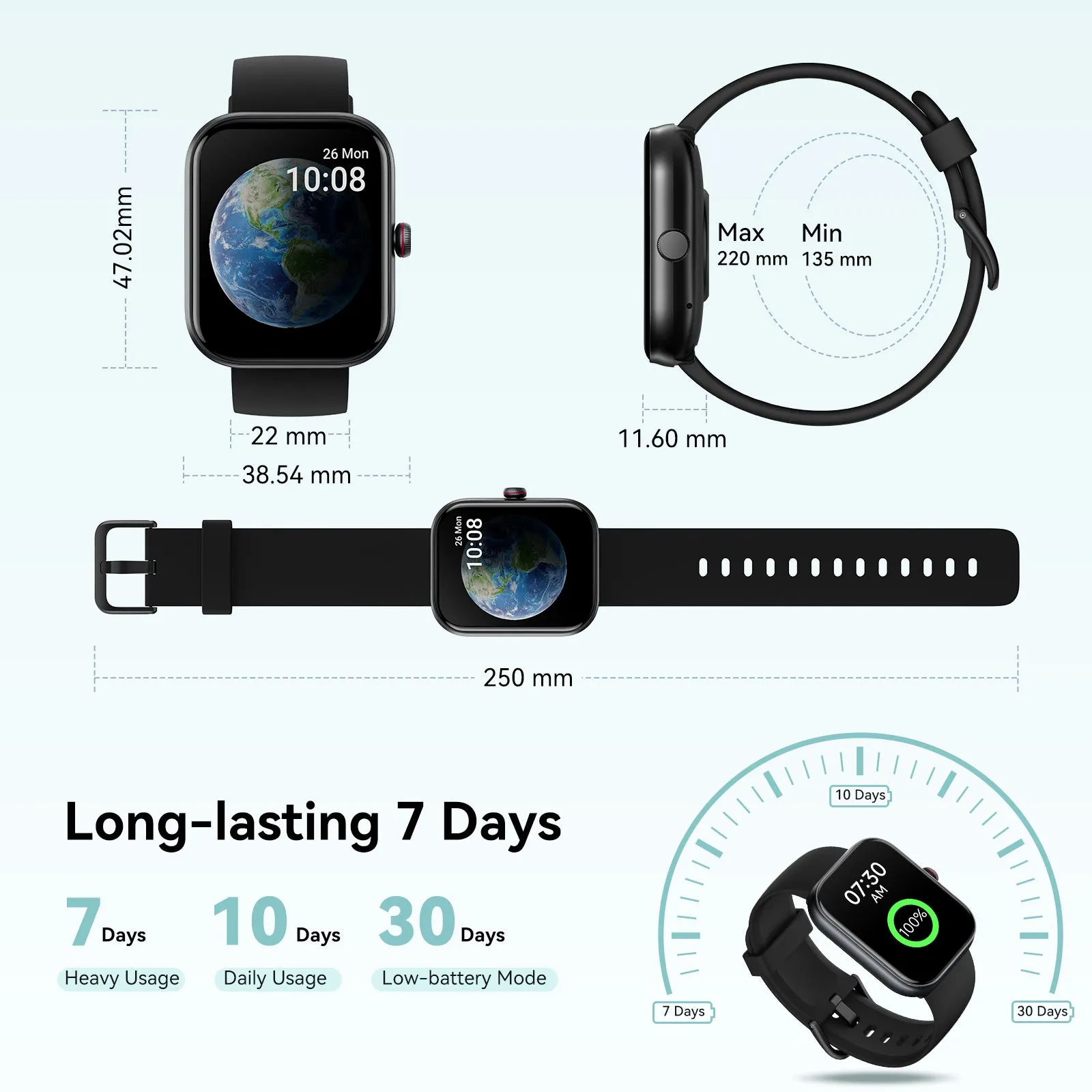 Fitpolo IDW20 Smart Watch with Bluetooth Call & Answer