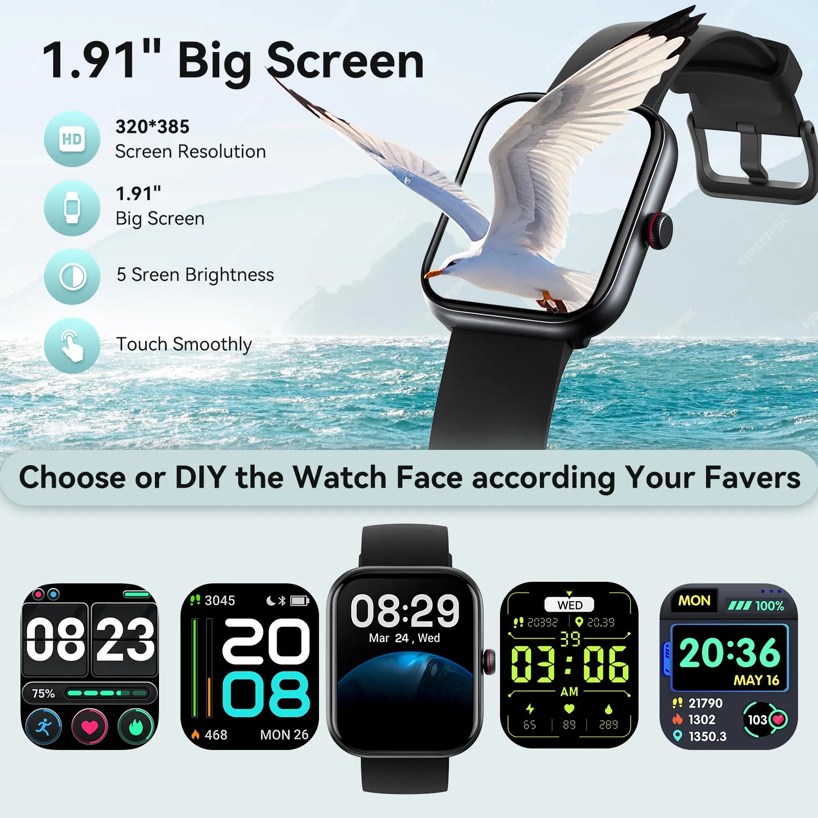 Fitpolo IDW20 Smart Watch with Bluetooth Call & Answer