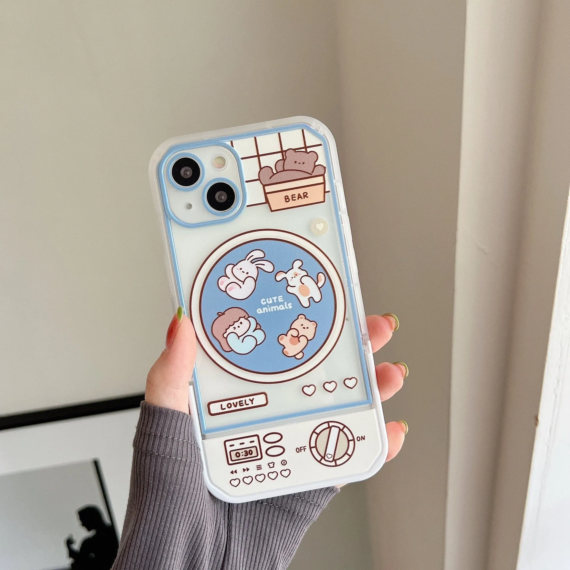 Folding Stand Record Player Kawaii Phone Case For iPhone