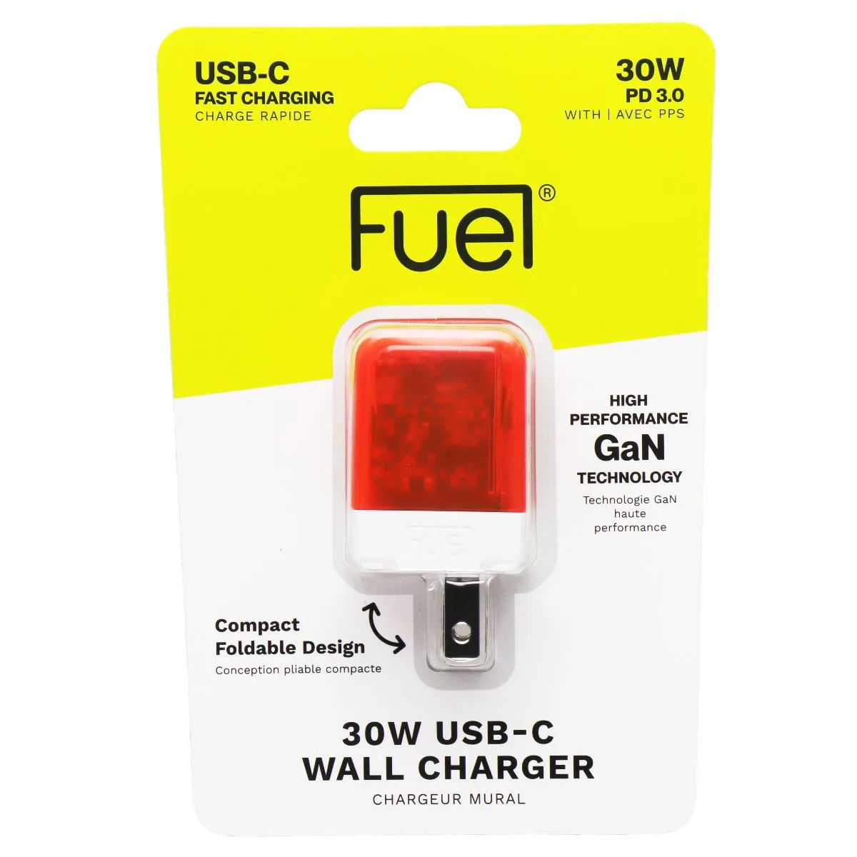 FUEL (30W) USB-C Fast Charging Translucent Wall Charger - Vibrant Orange