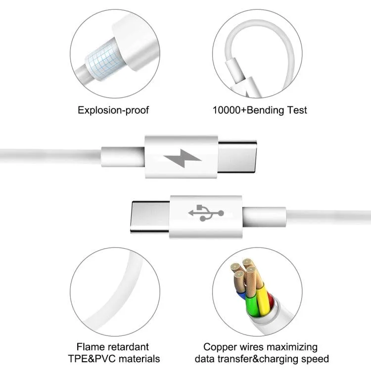 HAWEEL 25W 3A Type-C to Type-C PD Fast Charging Data Cable - 1m Length