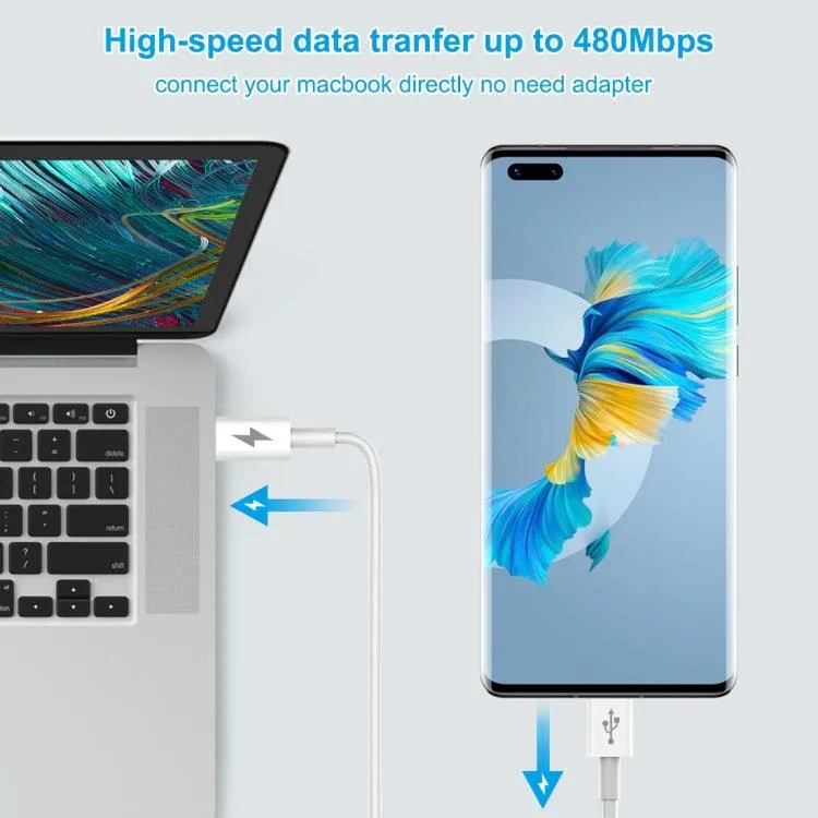 HAWEEL 25W 3A Type-C to Type-C PD Fast Charging Data Cable - 1m Length