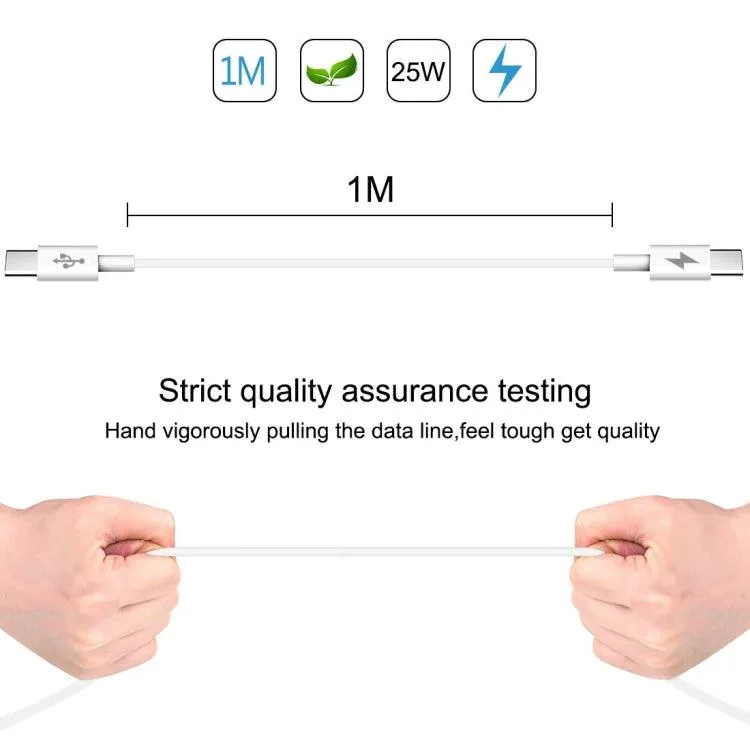 HAWEEL 25W 3A Type-C to Type-C PD Fast Charging Data Cable - 1m Length