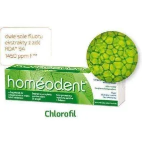 HOMEODENT Comprehensive protection of teeth and gums chlorophyll toothpaste 75ml, chlorophyll supplement