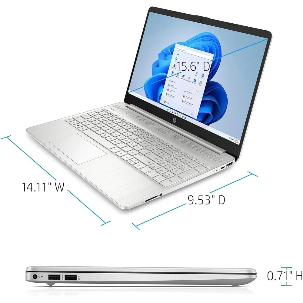 HP 15-fd0131wm 15.6" HD i3-N305 1.8GHz Intel UHD Graphics 8GB RAM 256GB SSD Win 11 Home Silver