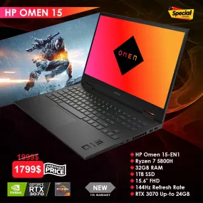 HP Omen Ryzen 7 5800h Gaming Laptop (Brand New)