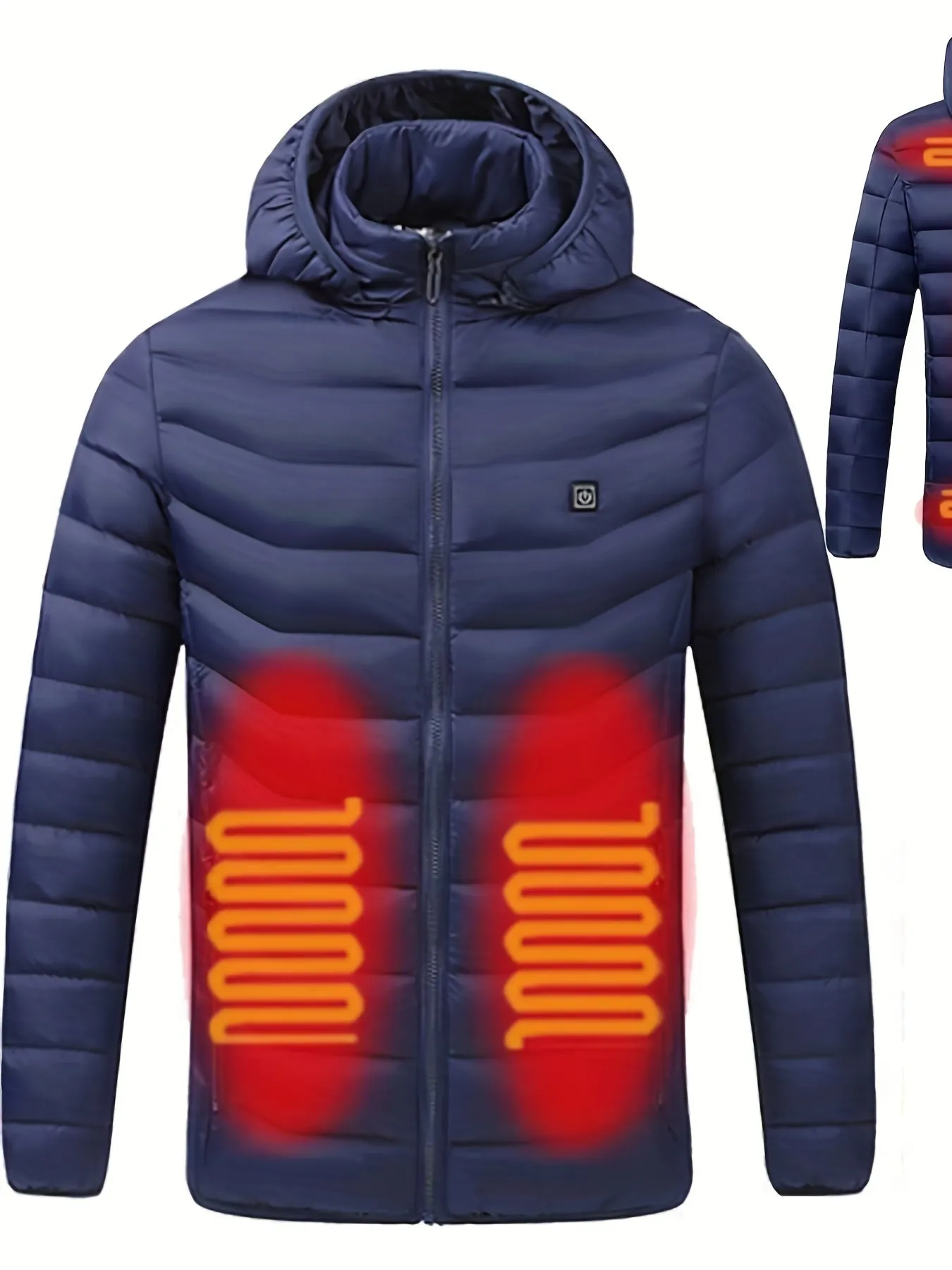 Ilooove - Lightweight Warm Heating Cotton Padded Coat, Casual Zip Up Lightweight Jacket Coat For Fall Winter Without Battery And Power Bank