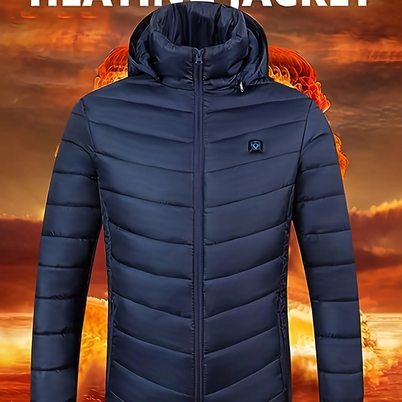 Ilooove - Lightweight Warm Heating Cotton Padded Coat, Casual Zip Up Lightweight Jacket Coat For Fall Winter Without Battery And Power Bank