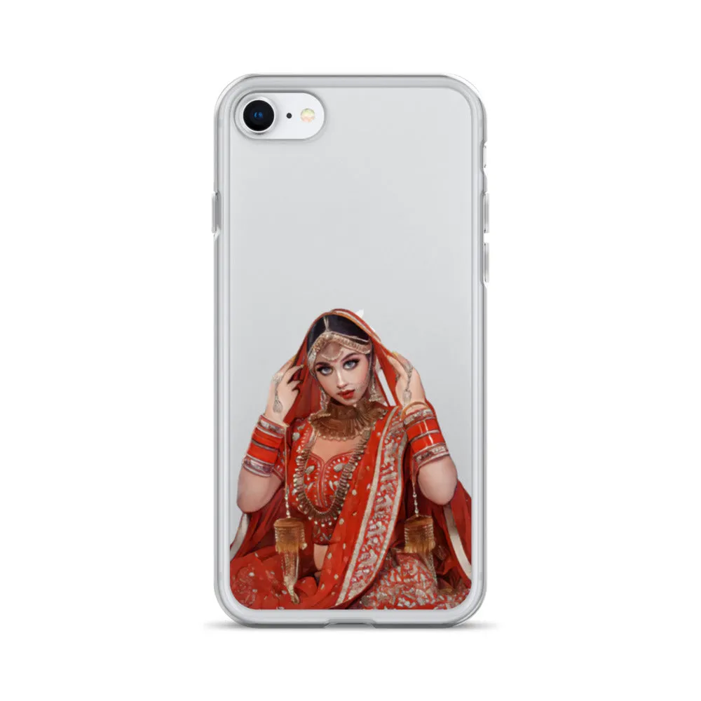 Indian bride illustration iPhone Case