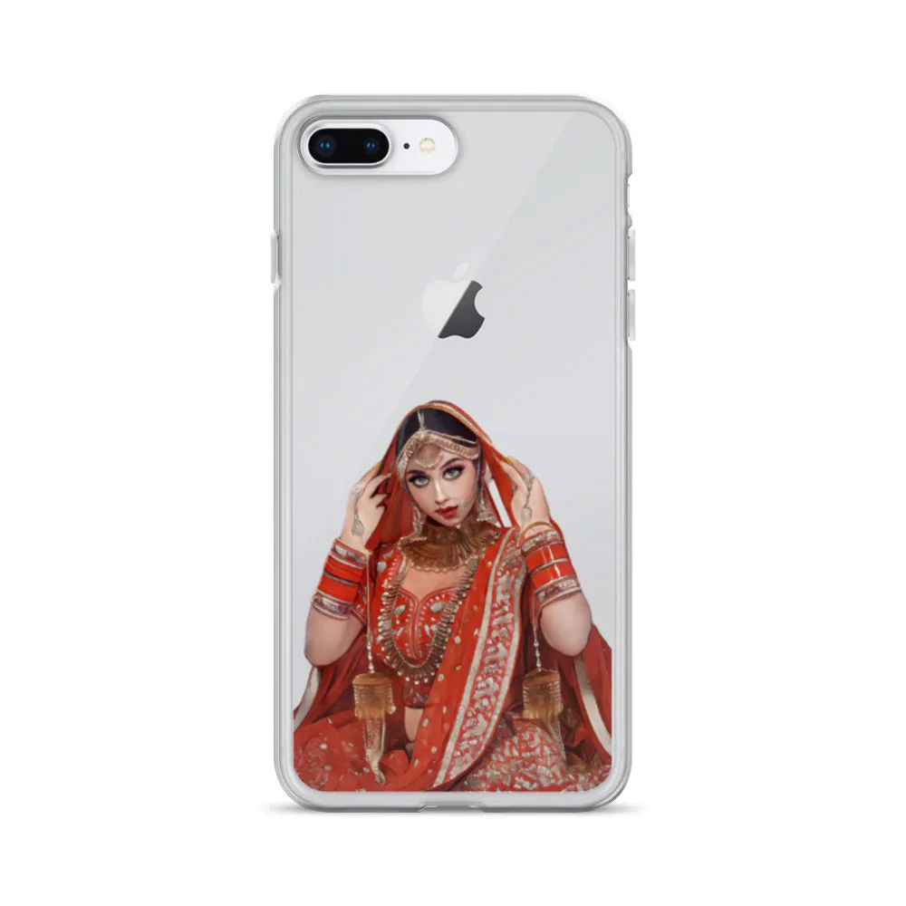 Indian bride illustration iPhone Case