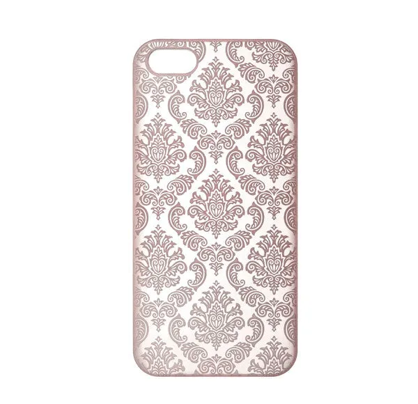 iPhone SE Case | iPhone 5S/5 Case, Ultra Slim Damask Vintage Case Cover - Gold