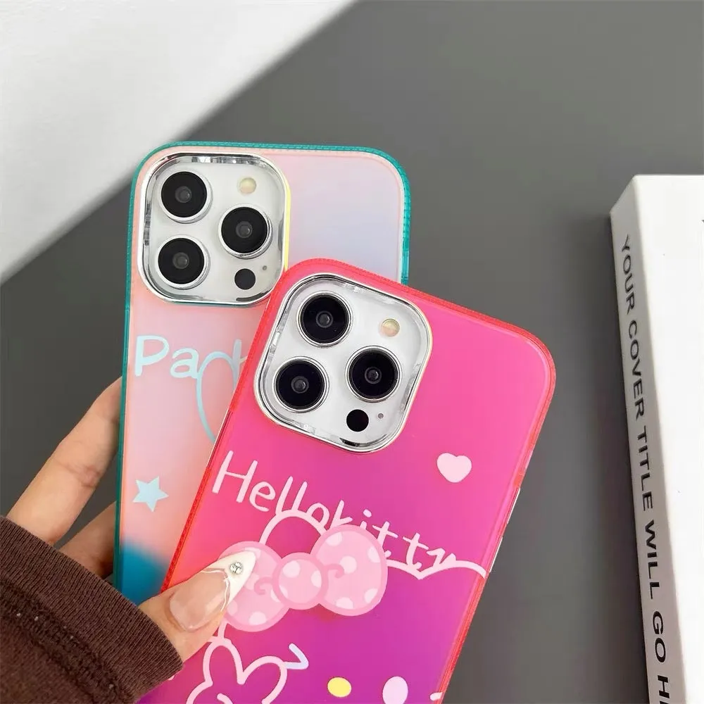 Japanese Cartoon Neon Style | KT MM KU PC - iPhone Case iPhone 11 12 13 14 15 Pro Promax