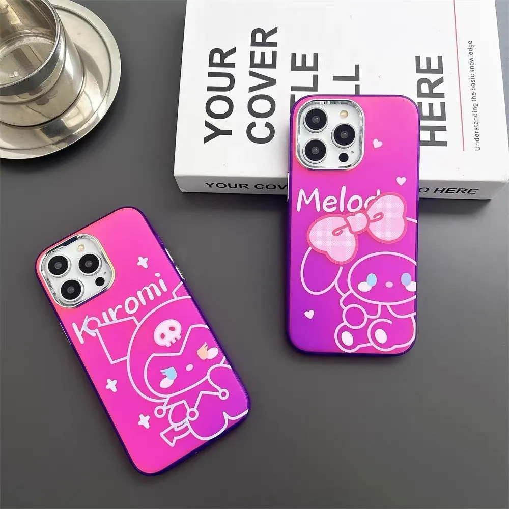 Japanese Cartoon Neon Style | KT MM KU PC - iPhone Case iPhone 11 12 13 14 15 Pro Promax