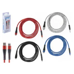 Juice Bank USB-C - Lightning Charging Cable 2M Assorted