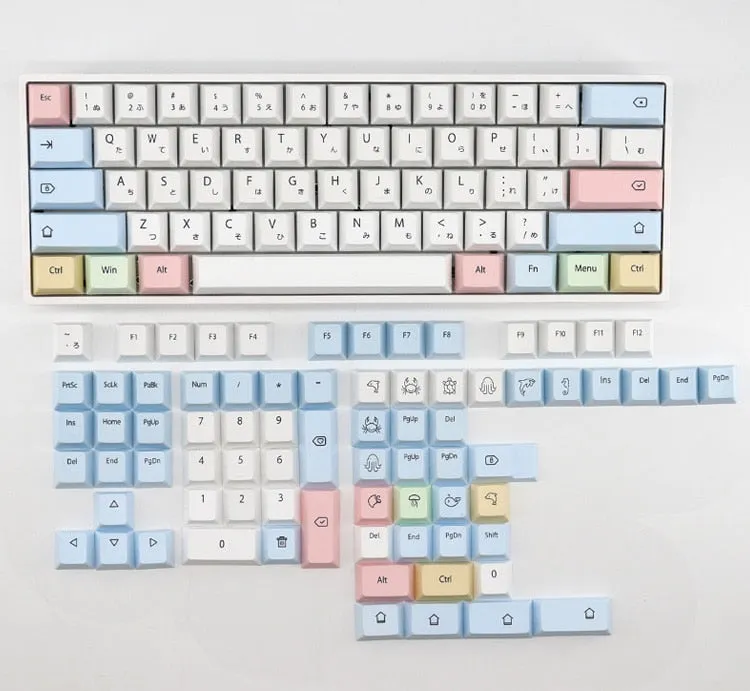 Kawaii keycaps without keyboard | Cute keycaps set | Japanese keycaps set