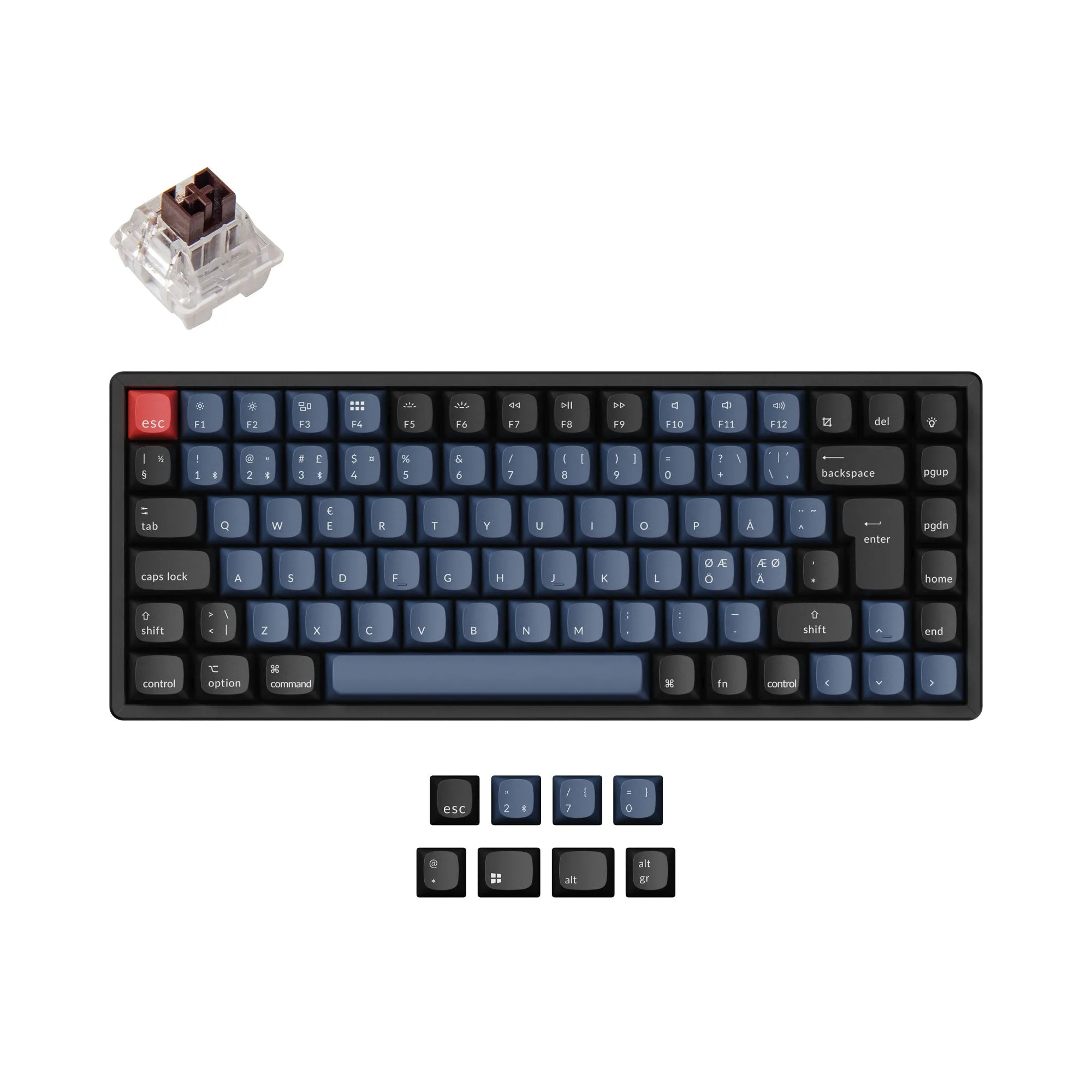 Keychron K2 Pro QMK/VIA Wireless Mechanical Keyboard ISO Layout Collection