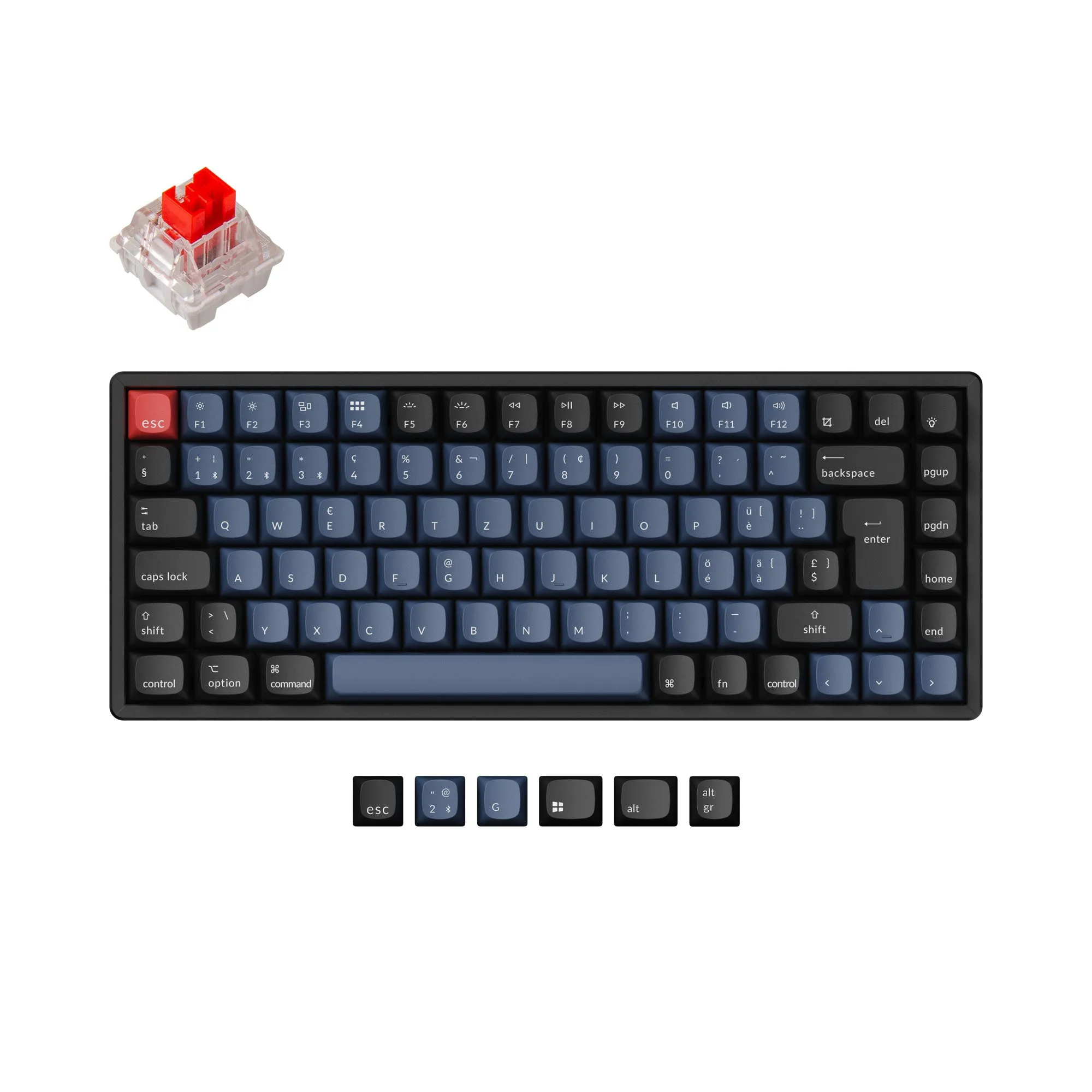 Keychron K2 Pro QMK/VIA Wireless Mechanical Keyboard ISO Layout Collection