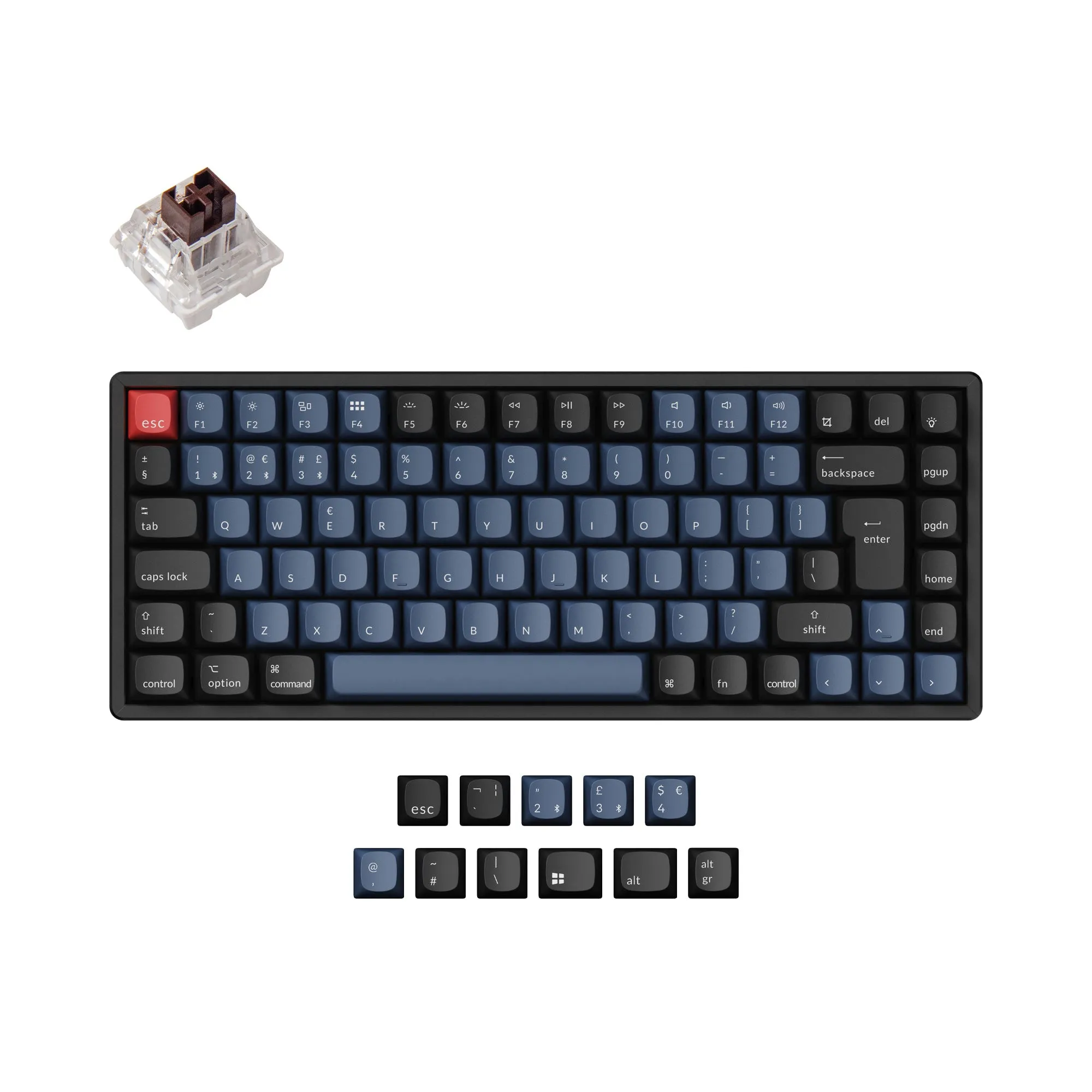 Keychron K2 Pro QMK/VIA Wireless Mechanical Keyboard ISO Layout Collection