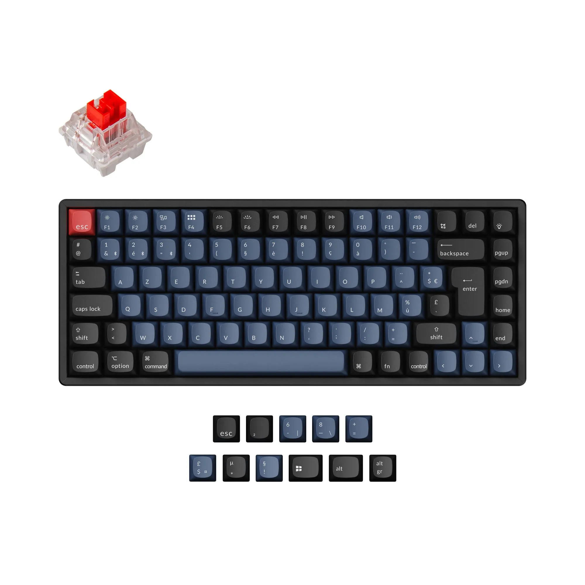 Keychron K2 Pro QMK/VIA Wireless Mechanical Keyboard ISO Layout Collection