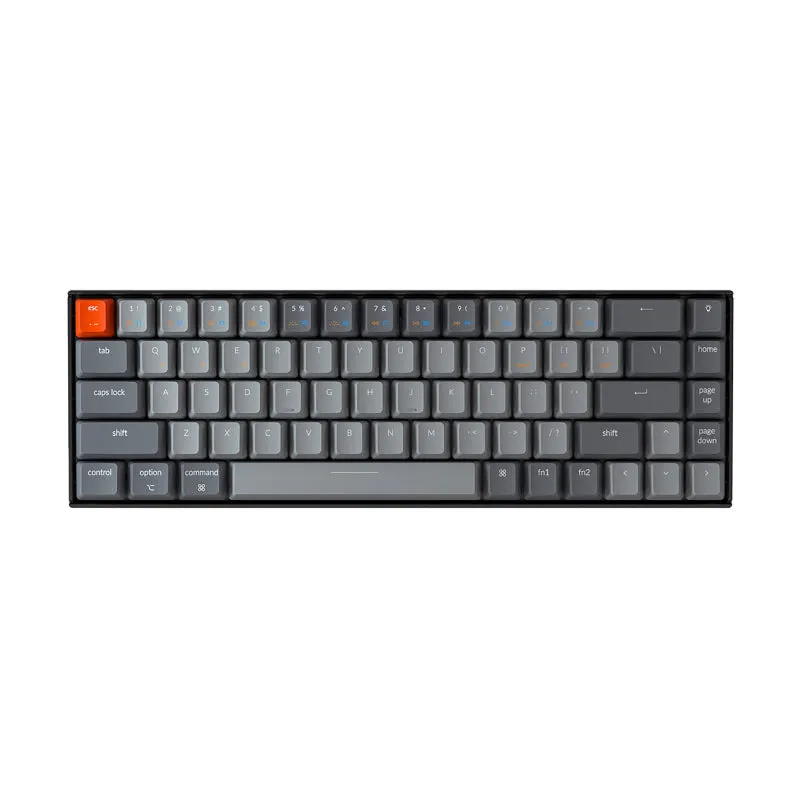 Keychron K6 68 Key Hot-Swappable Mechanical Keyboard White Led Brown Switches