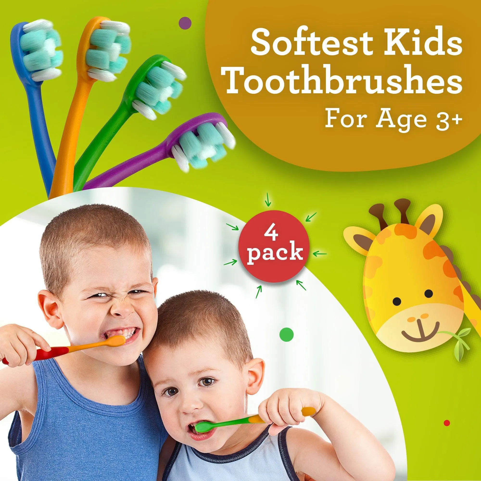 Kids Butter on Gums Toothbrush - 4 Pack