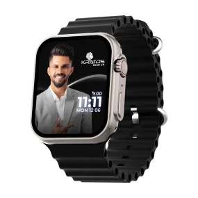 Kratos SW16 Ultra Smartwatch with 1.85" Full Touch Display, Bluetooth Calling, Voice Assistant, IP67, 200  Watch Faces, Multi Sports Modes, Rotating Crown, Metallic Body, Wireless Charging Smart Watch