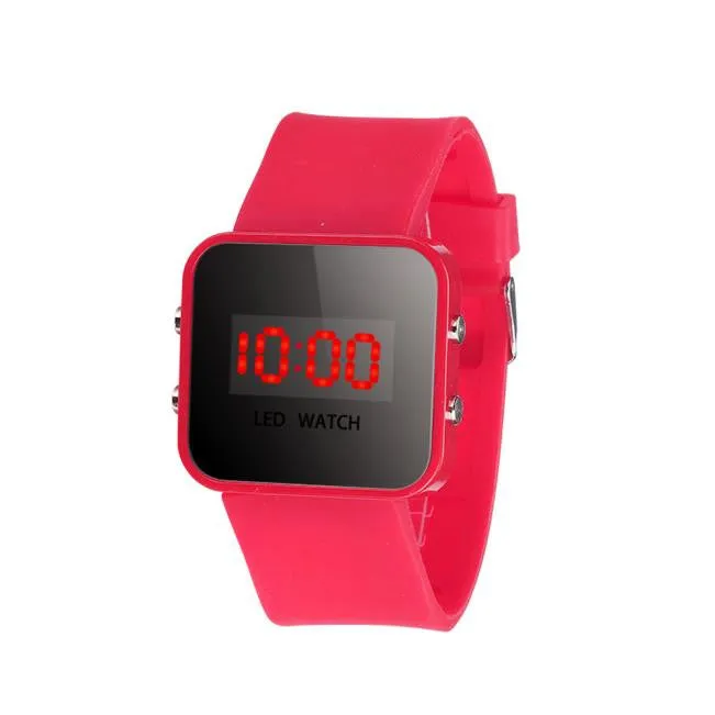 LED Screen Digital Silicone Strap Girl Boy Quartz Sport Kids Wrist Watch