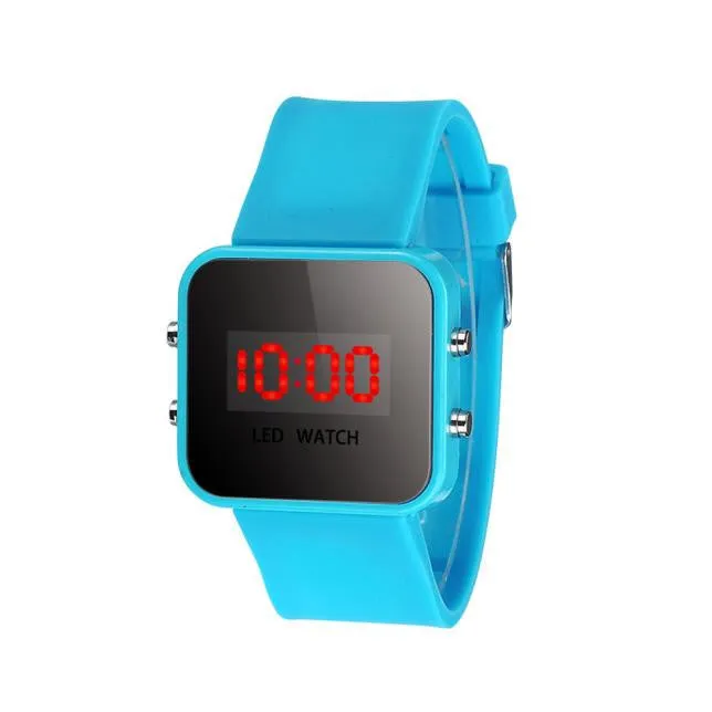 LED Screen Digital Silicone Strap Girl Boy Quartz Sport Kids Wrist Watch