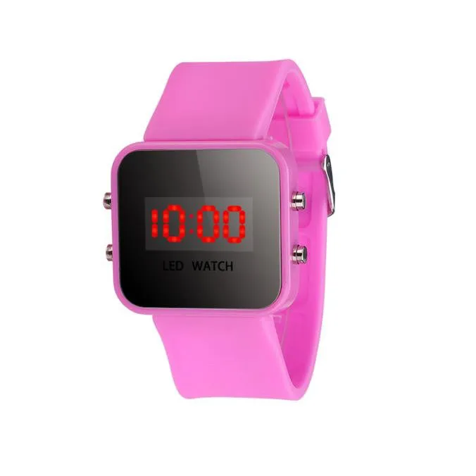 LED Screen Digital Silicone Strap Girl Boy Quartz Sport Kids Wrist Watch