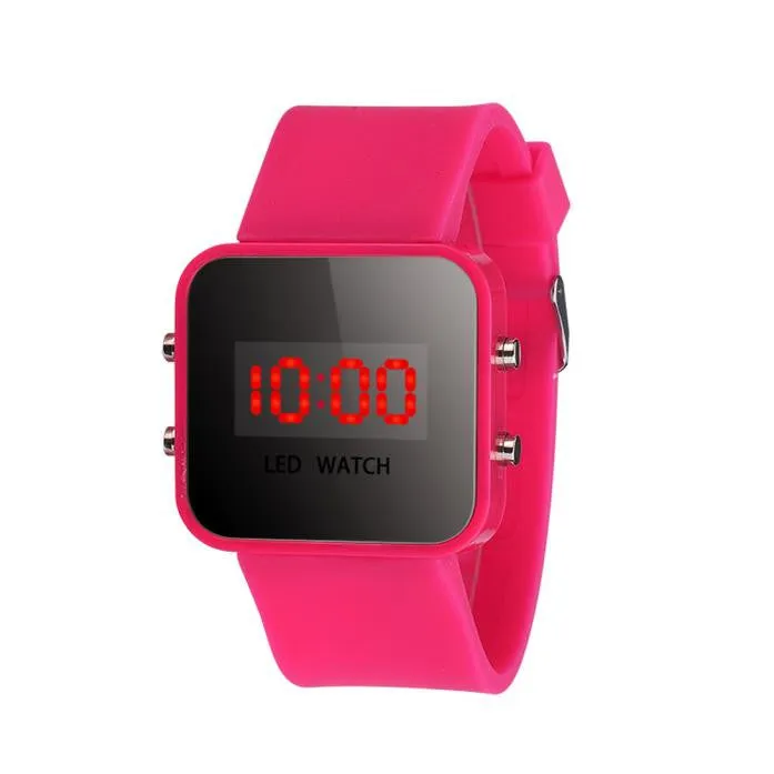 LED Screen Digital Silicone Strap Girl Boy Quartz Sport Kids Wrist Watch