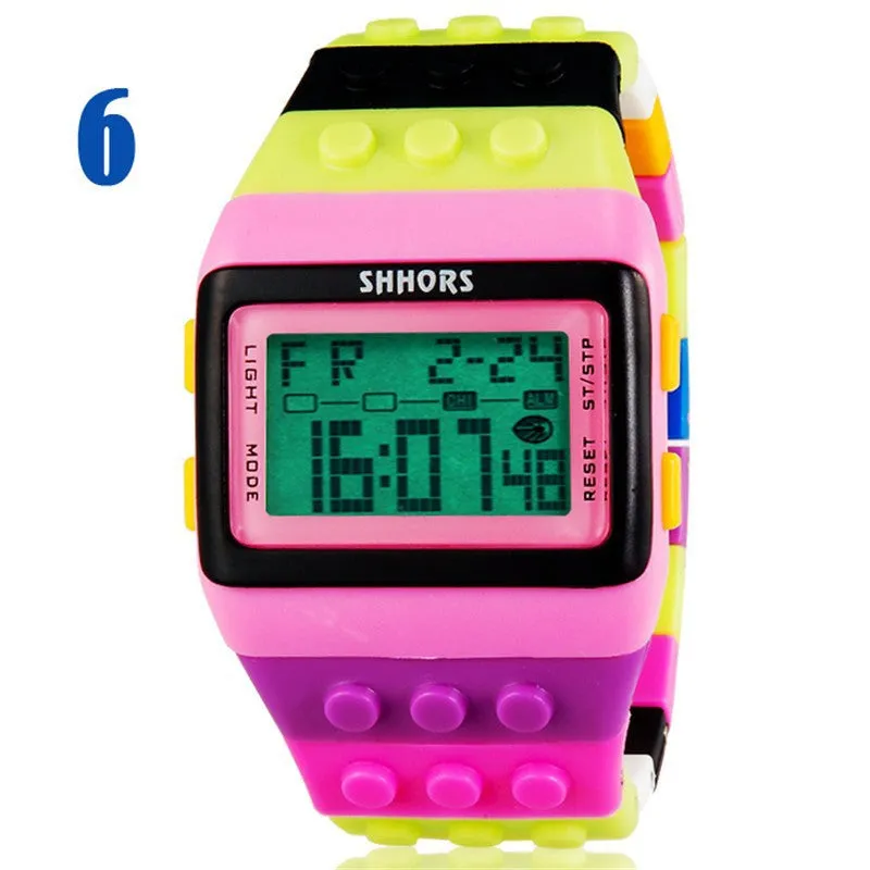 LED Watch Women Kids Watch Fashion Casual Cartoon Watches Colorful Rainbow Girls & Boys Digit Clock Hour Wristwatches