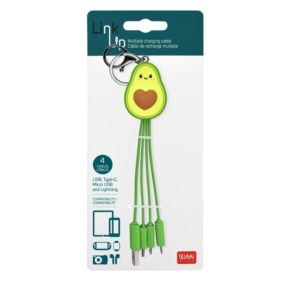 Legami Multi Cable Link Up Charger - Avocado