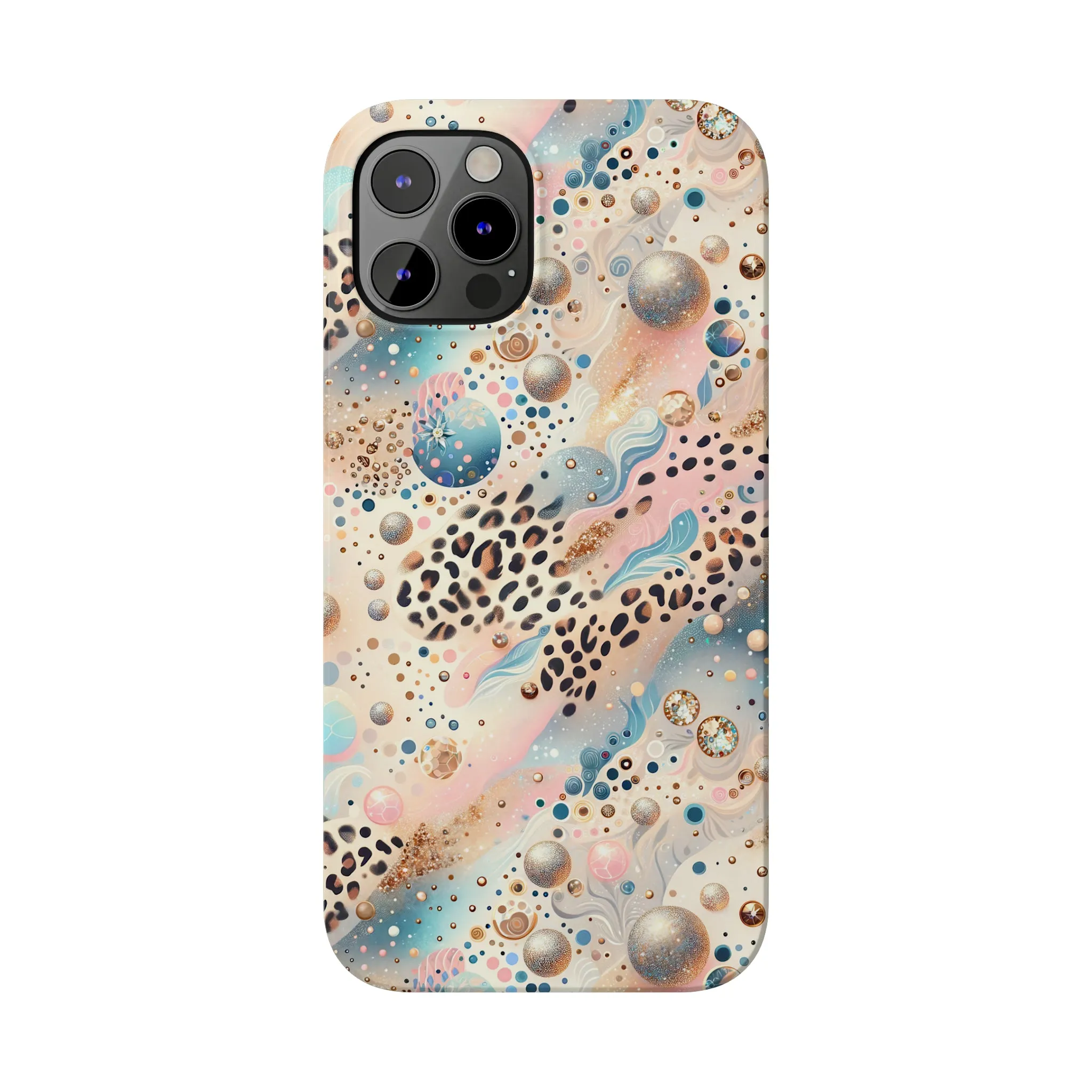 Leopard Print and Pastel Dots Design Phone Case Slim