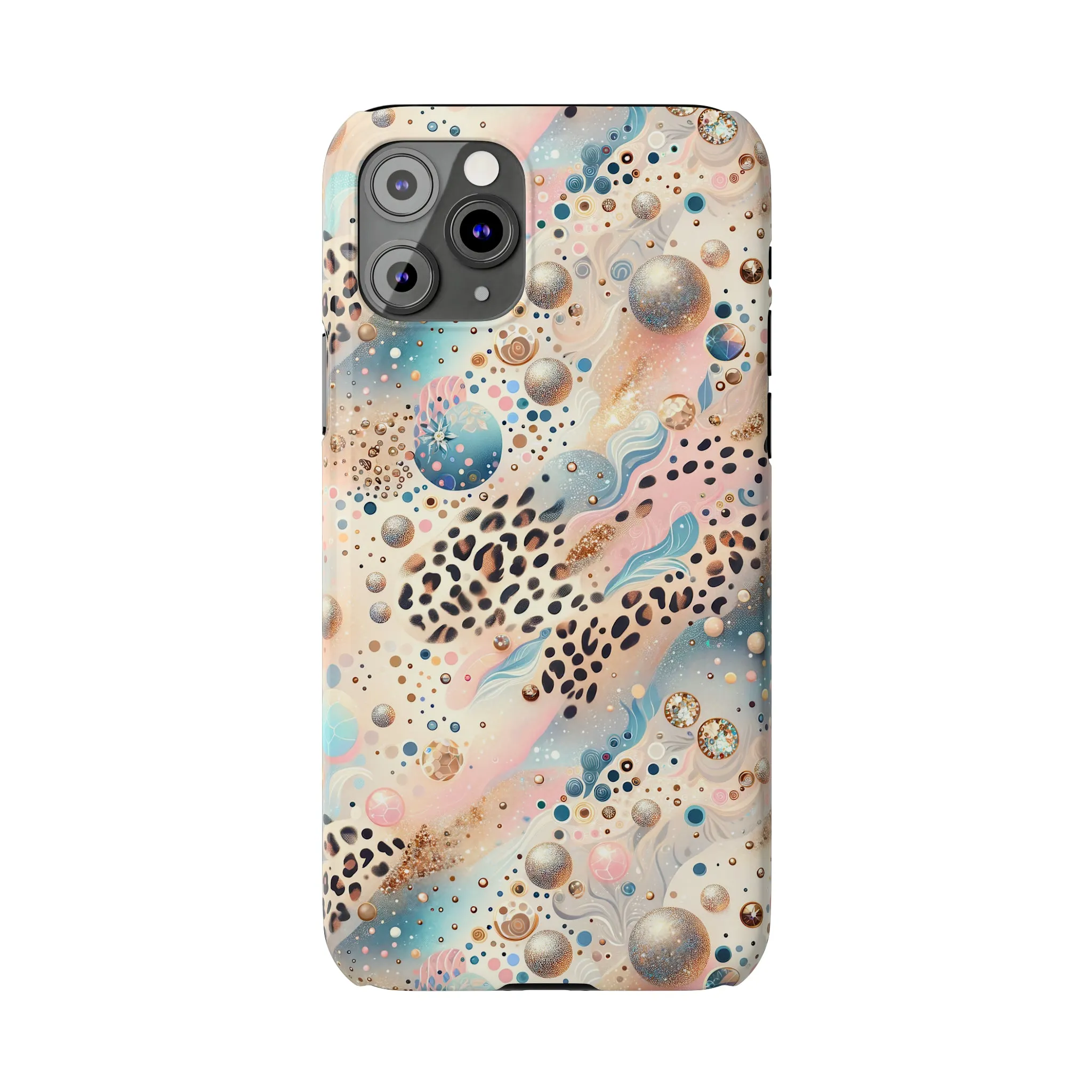 Leopard Print and Pastel Dots Design Phone Case Slim