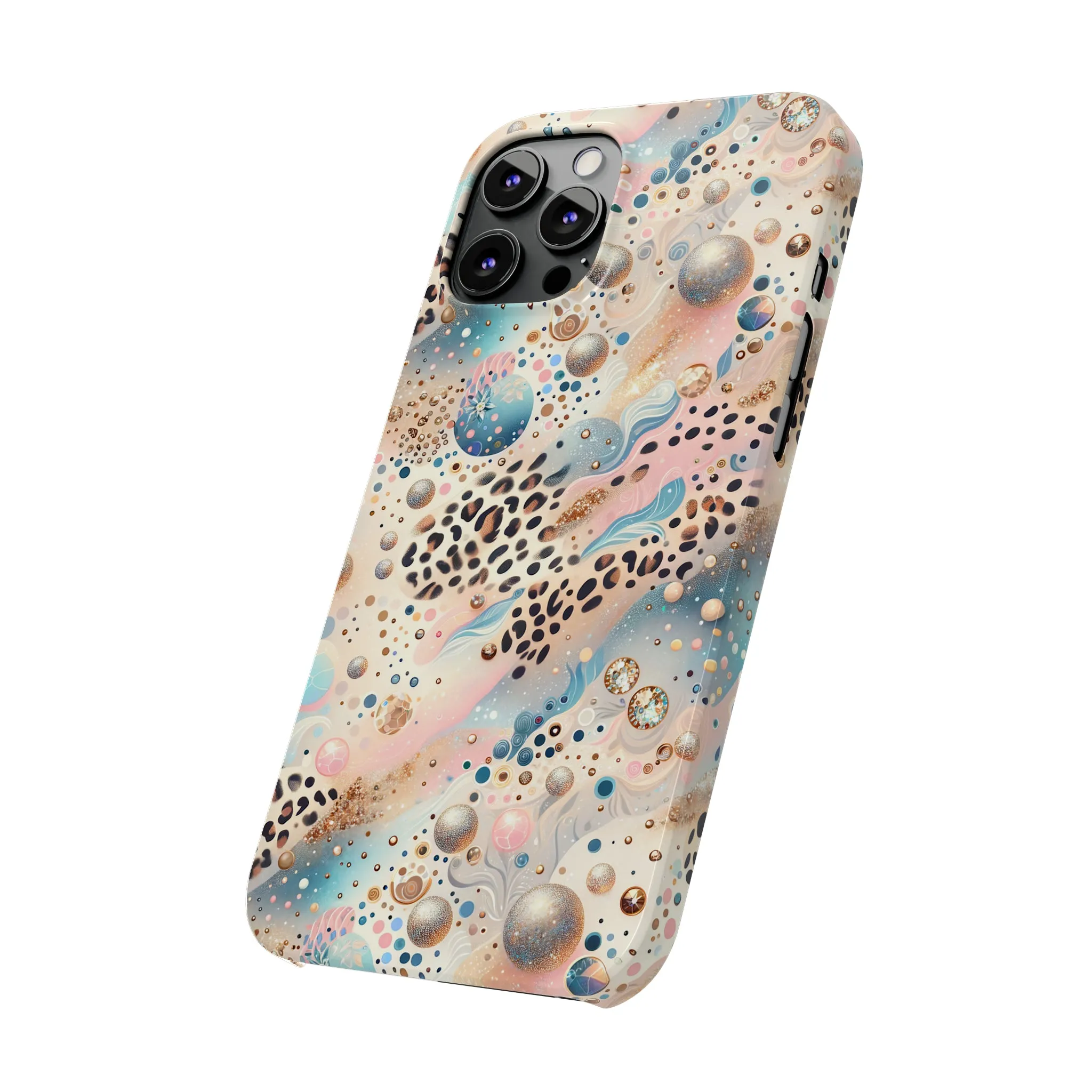 Leopard Print and Pastel Dots Design Phone Case Slim