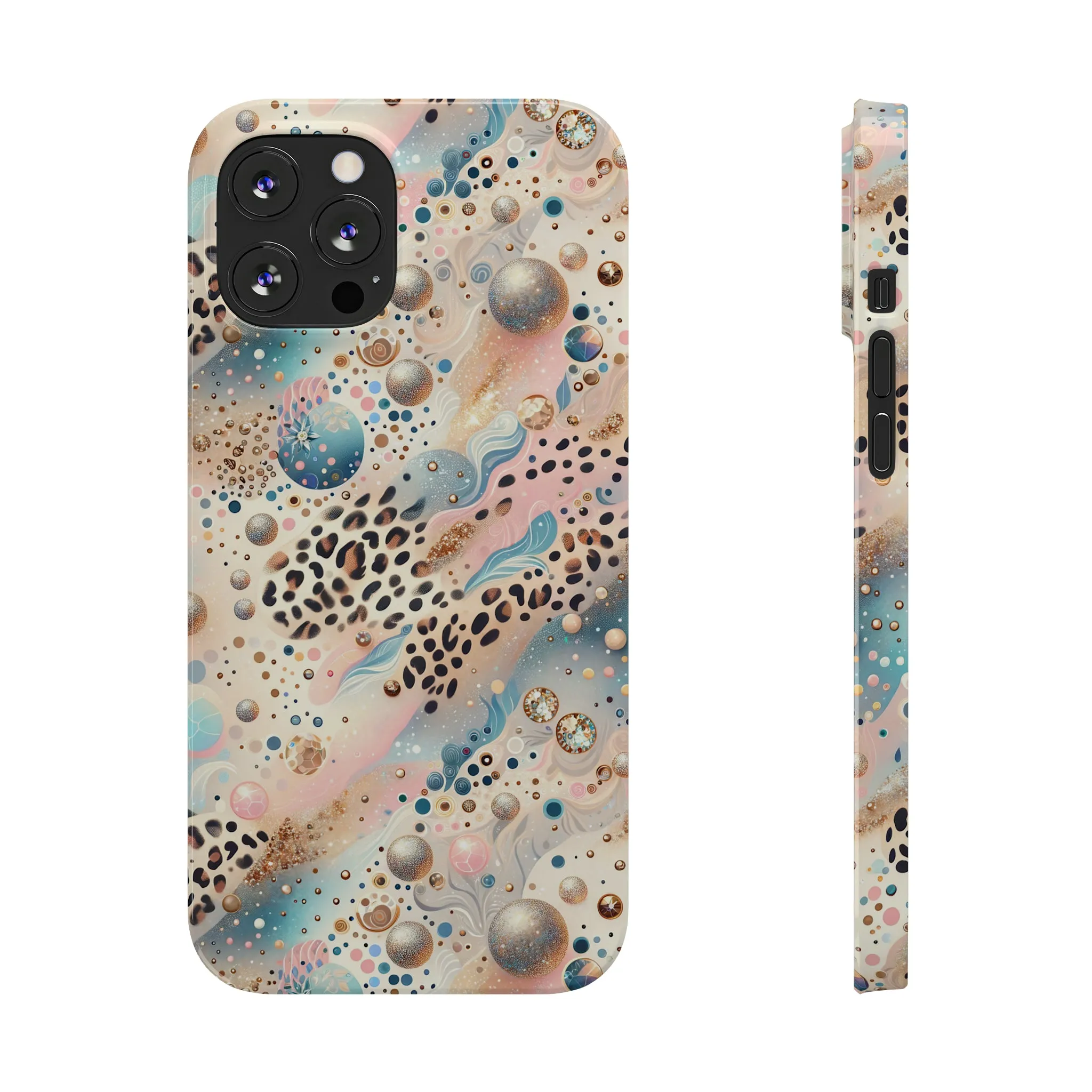 Leopard Print and Pastel Dots Design Phone Case Slim