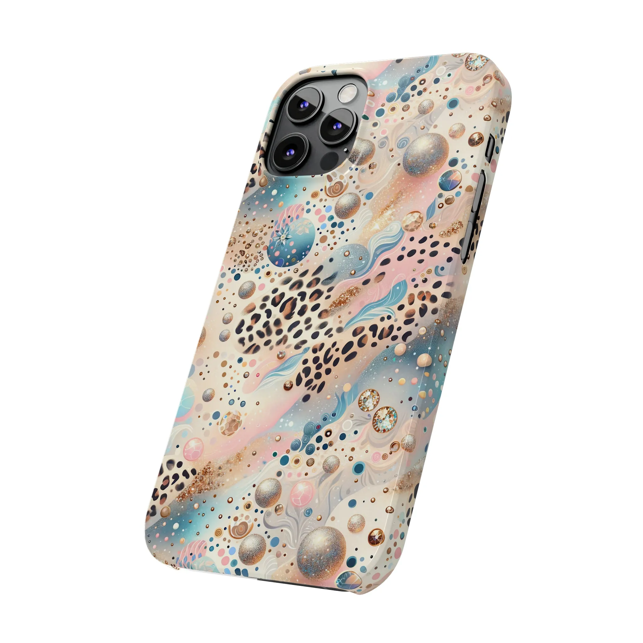 Leopard Print and Pastel Dots Design Phone Case Slim