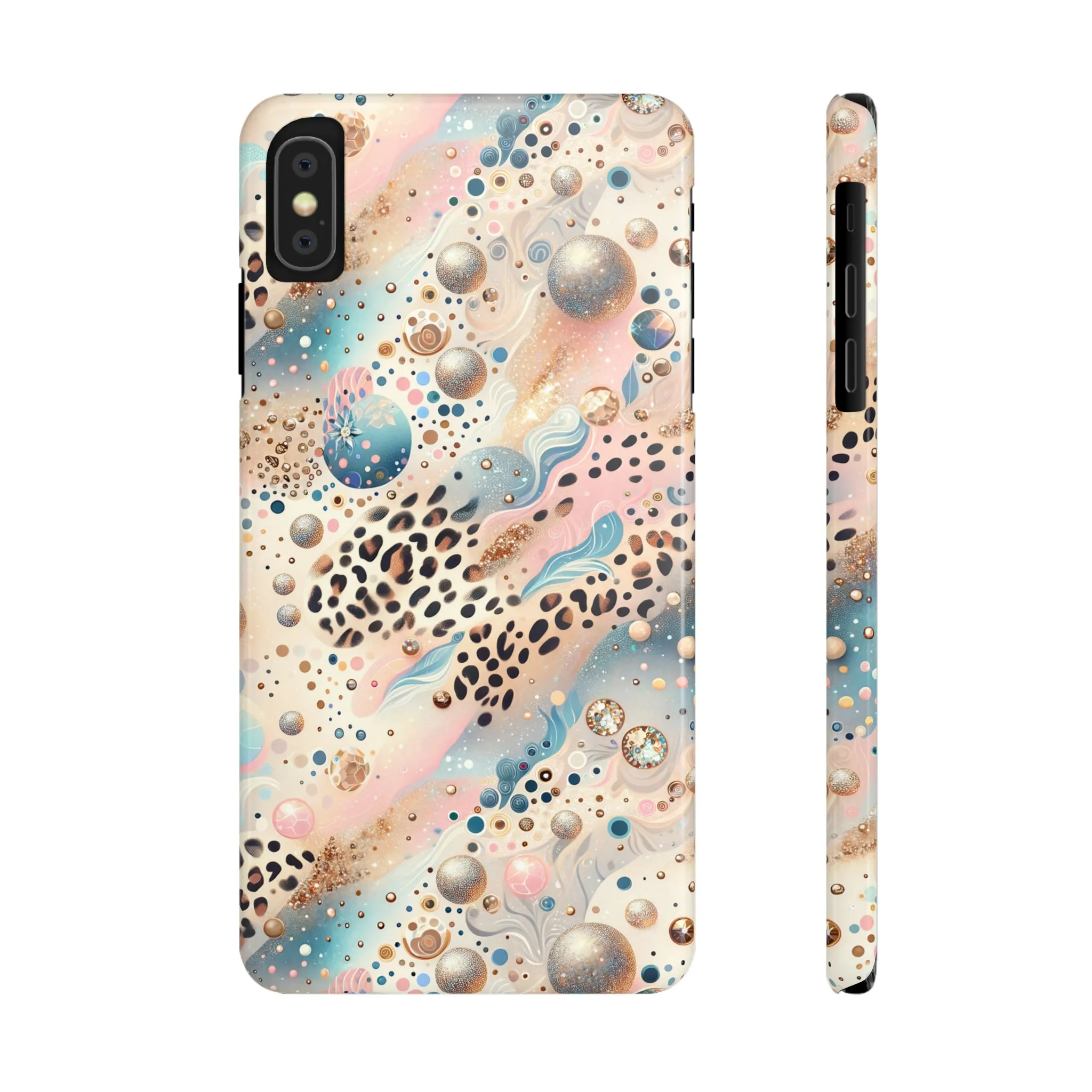 Leopard Print and Pastel Dots Design Phone Case Slim