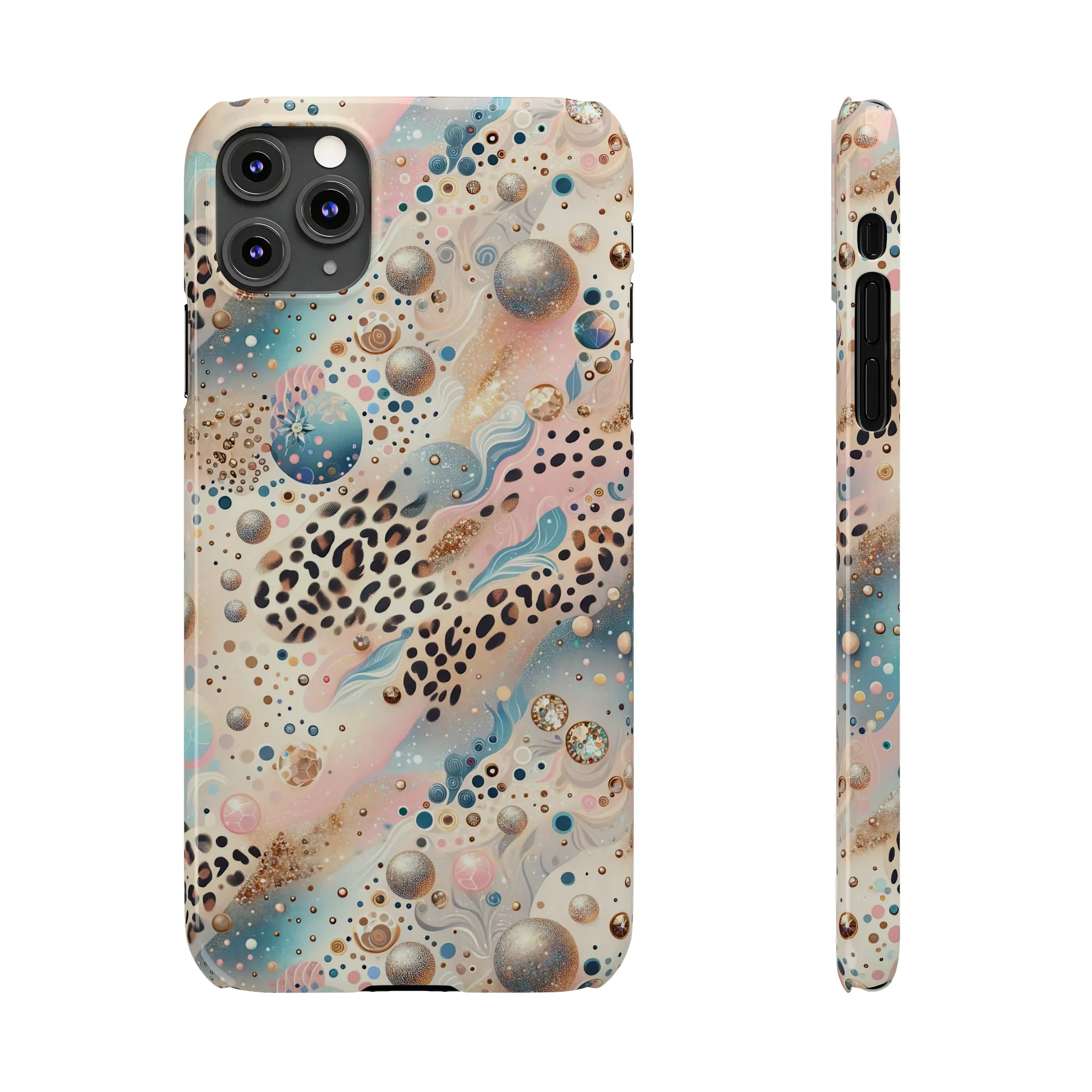 Leopard Print and Pastel Dots Design Phone Case Slim