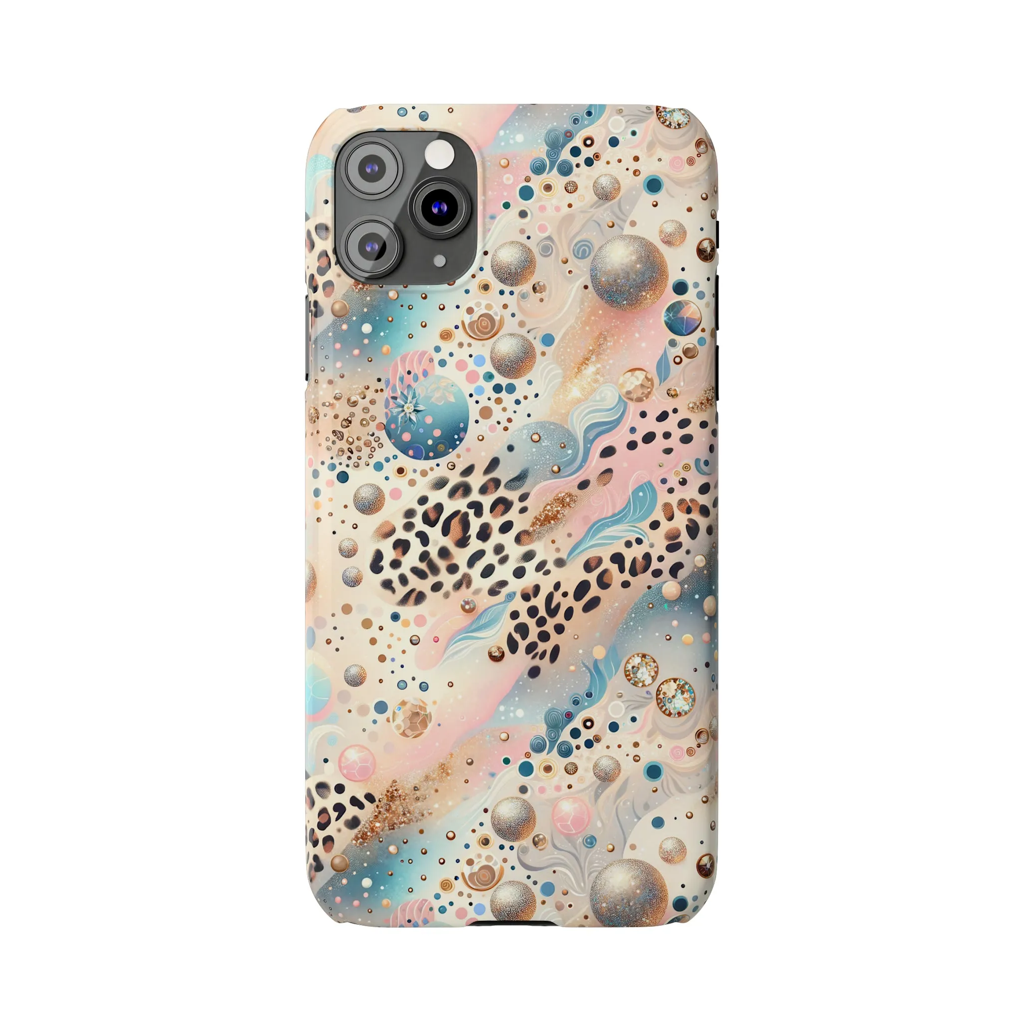 Leopard Print and Pastel Dots Design Phone Case Slim