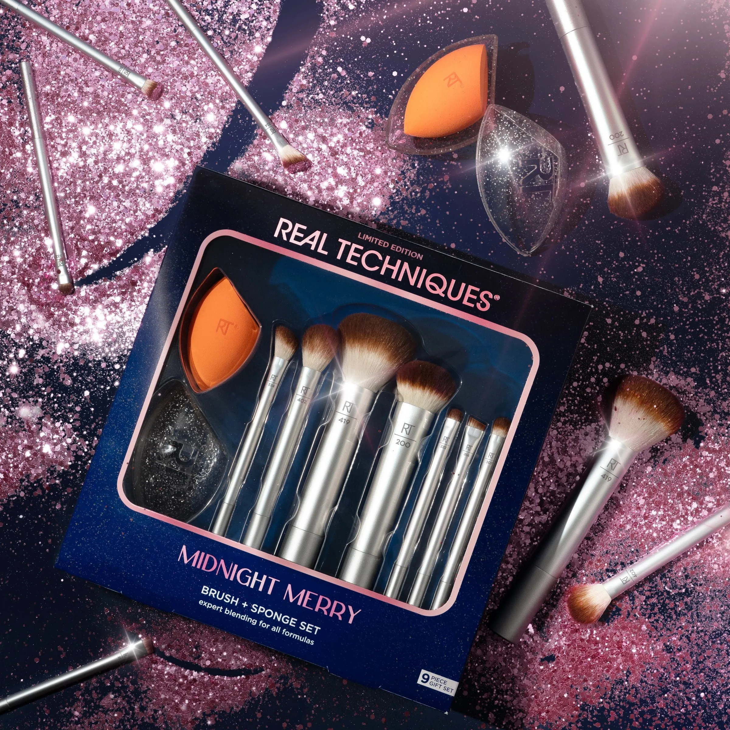 Limited Edition Midnight Merry Brush   Sponge Set