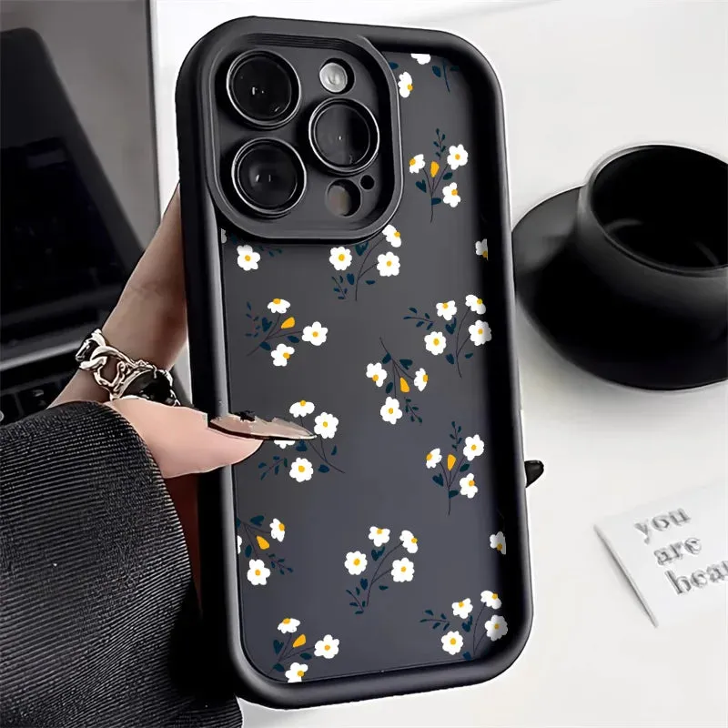 Liquid Silicone Floral iPhone Case - Shockproof Cover for All Models