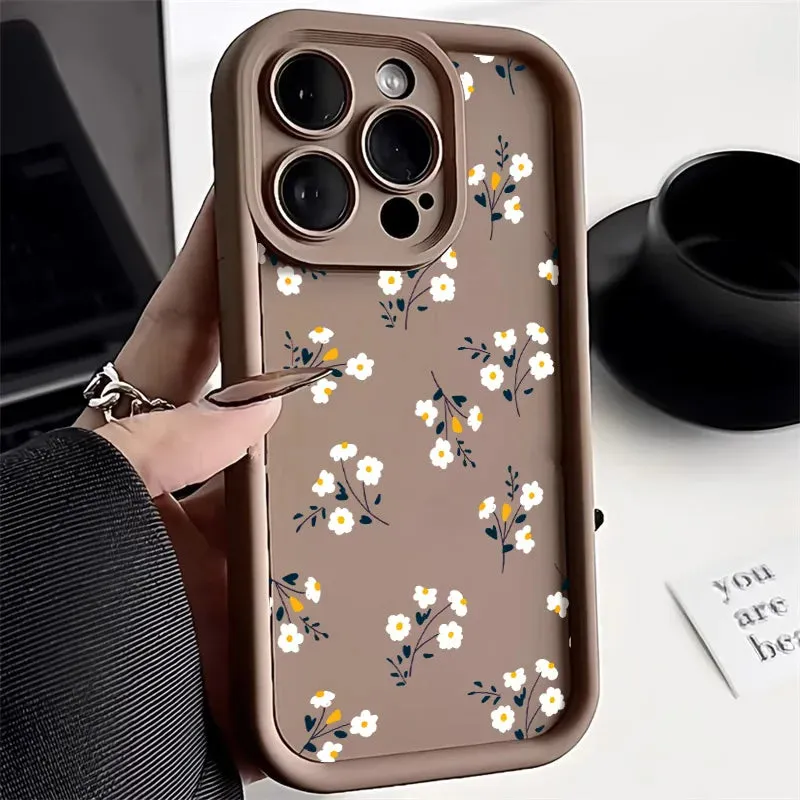 Liquid Silicone Floral iPhone Case - Shockproof Cover for All Models