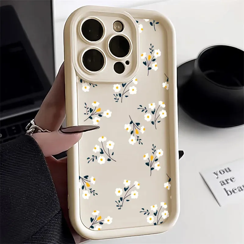 Liquid Silicone Floral iPhone Case - Shockproof Cover for All Models